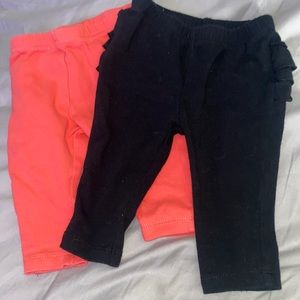 Two ruffle bottom pants